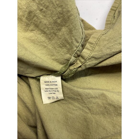 Caryn Lawn Dress Womens One Size Green Pockets Tiered Midi puff sleeve - Picture 10 of 13